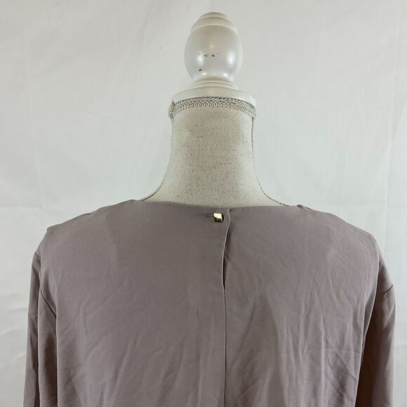 MM LaFleur Blouse XL Lavender-Gray 3/4 Sleeve Drape Detail - Picture 8 of 12